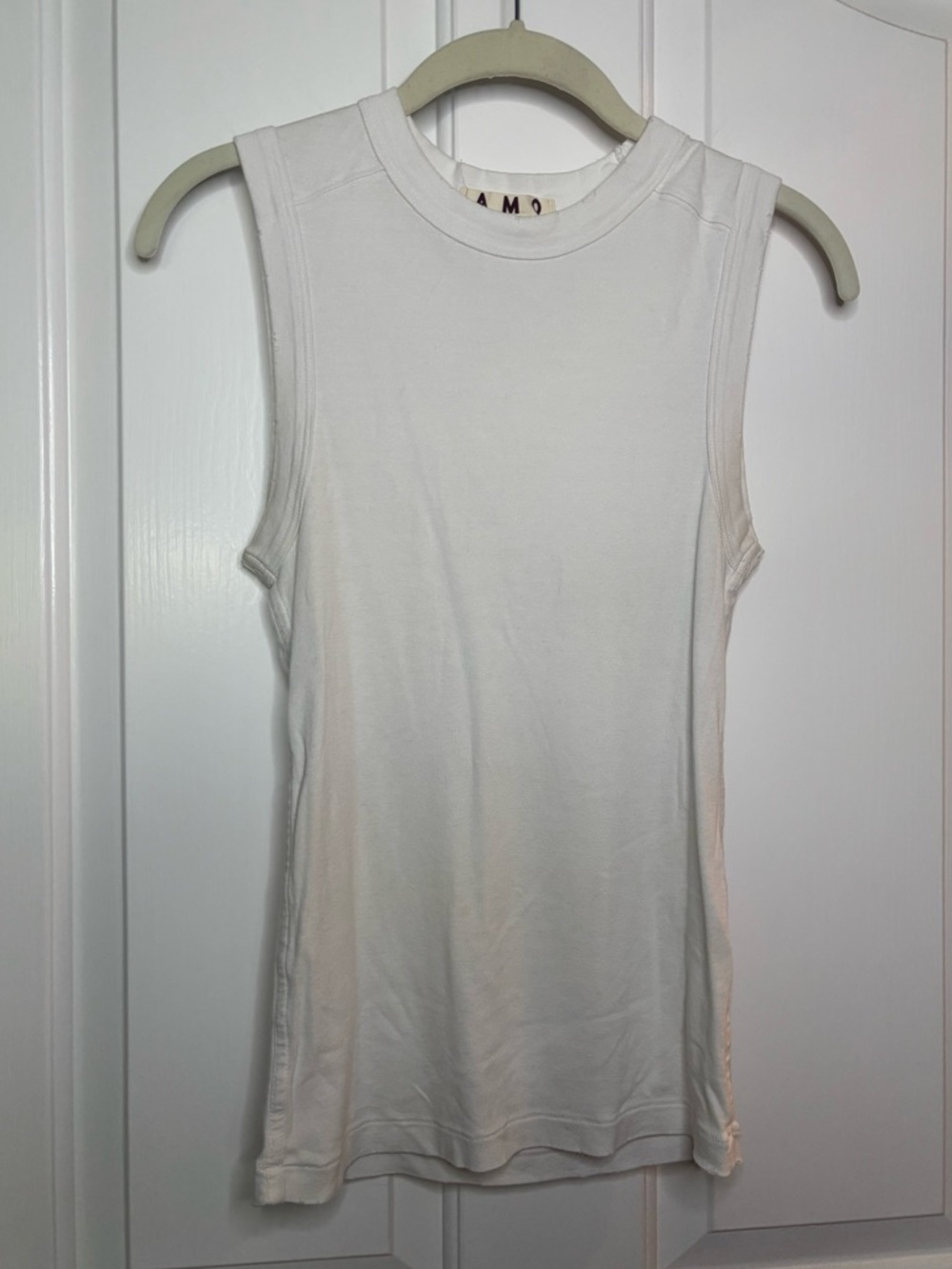 EUC AMO Sleeveless White Soft Sleeveless Tshirt size S